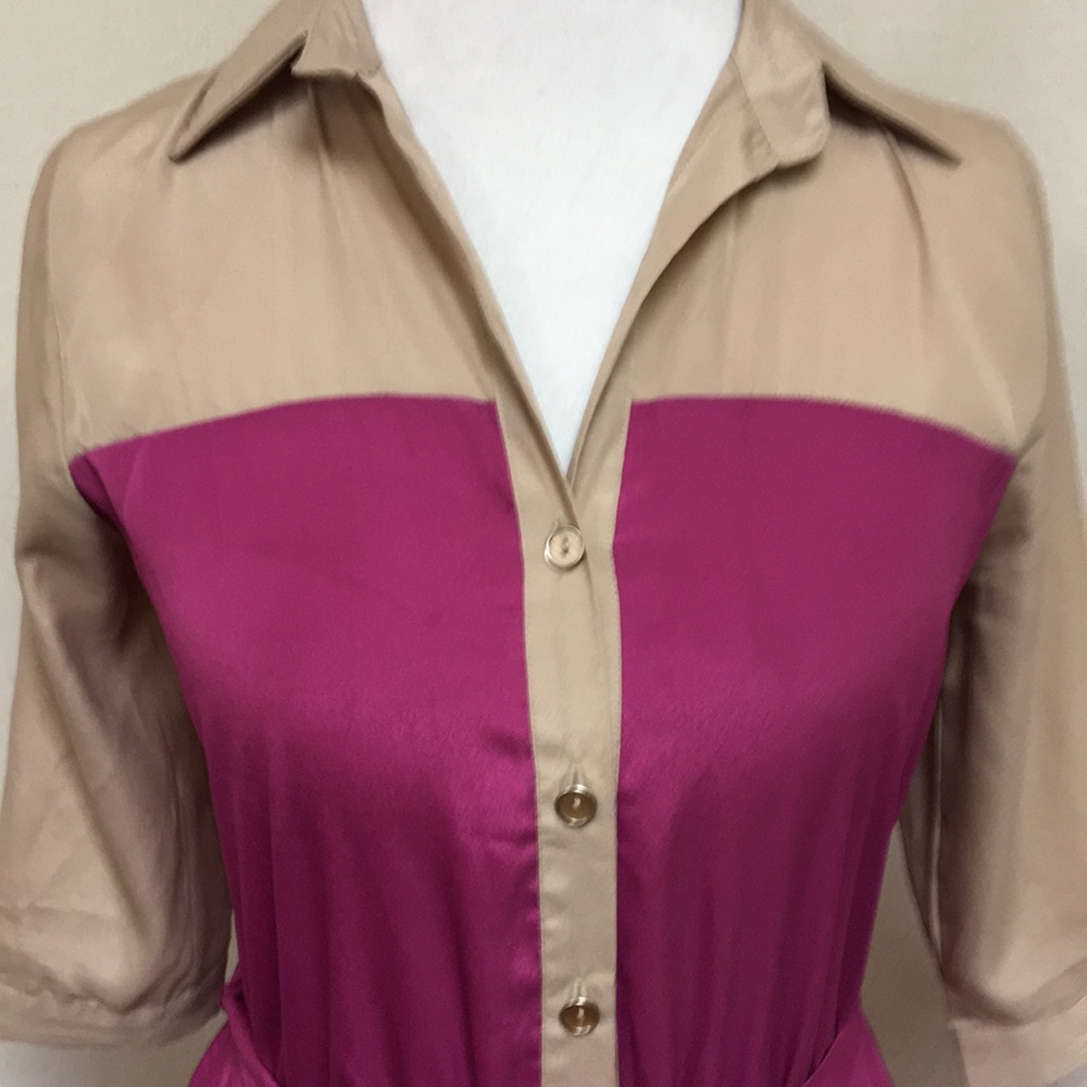 Soulmates Fuchsia and Tan Dress - Picture 3 of 6